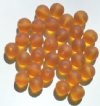 25 10mm Transparent Matte Topaz Round Beads
